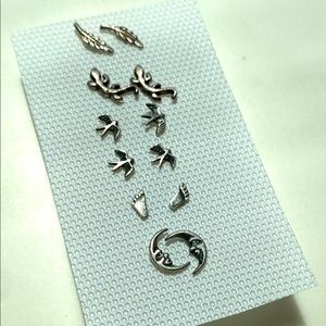 Set of 6 sterling silver earrings